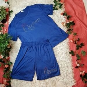 Blue lounge 2 Piece Set Fashion Casual Outfit Size‎ L